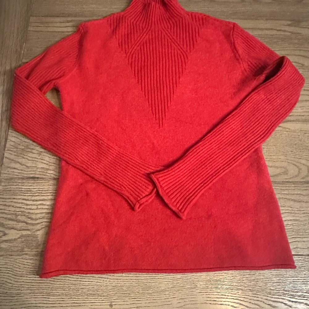CHARLIE B Vibrant Red Turtleneck Sweater
